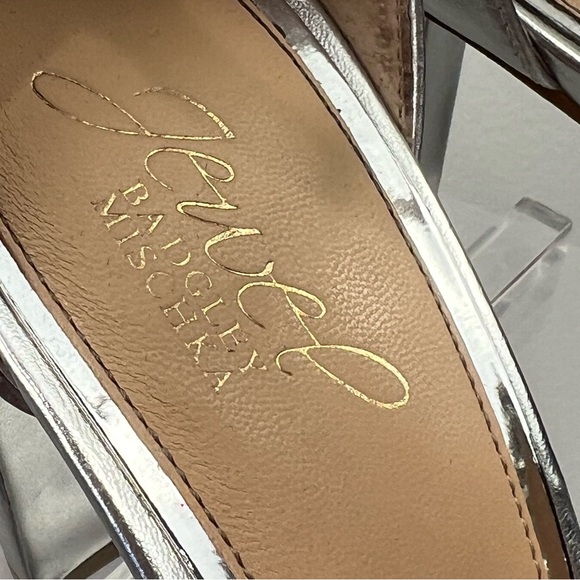 Jewel Badgley Mischka Silver Rhinestone High Heels Size 7.5 - Picture 2 of 16